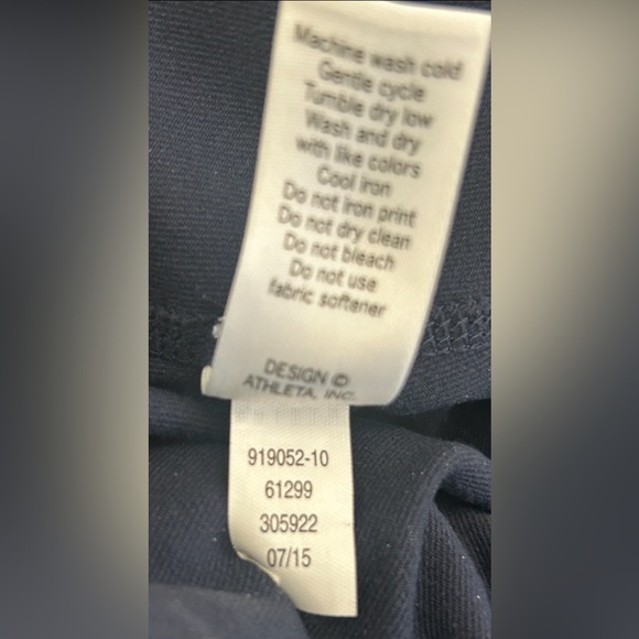 Athleta Women’s XS Navy Blue Mid Rise Leggings Compression Gym RN# 54023 SOFT - Picture 9 of 9